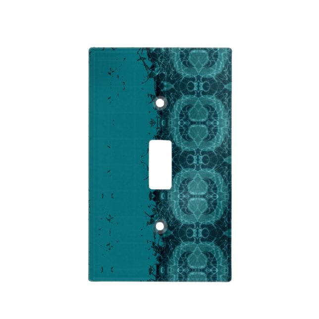 Timeworn Blue Fragment Light Switch Cover (Front)