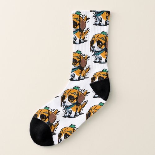 Timid Whiskers The Adorable Scaredy Beagle Socks