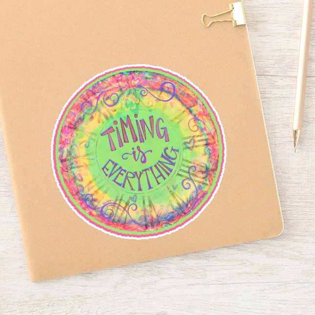 Timing is Everything Clock Inspirivity Encouraging Sticker (Notebook)