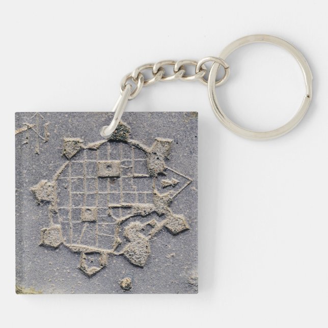 Timisoara Romania citadel map paving stone ancient Keychain (Back)