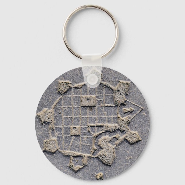Timisoara Romania citadel map paving stone ancient Keychain (Front)