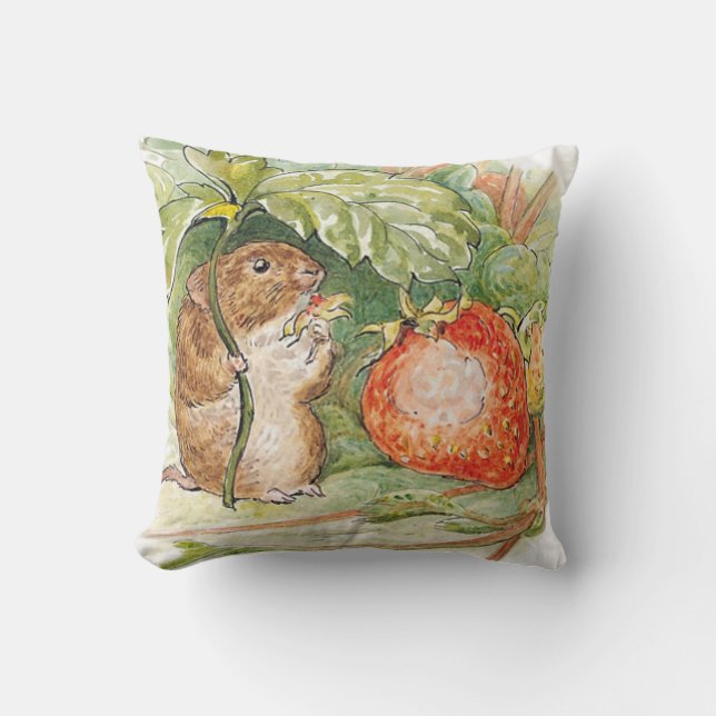 Timmy Willie Mouse - Beatrix Potter Throw Pillow (Front)