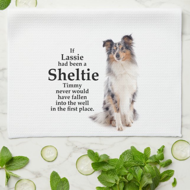 Timmy's Blue Merle Sheltie Kitchen Towel (Folded)
