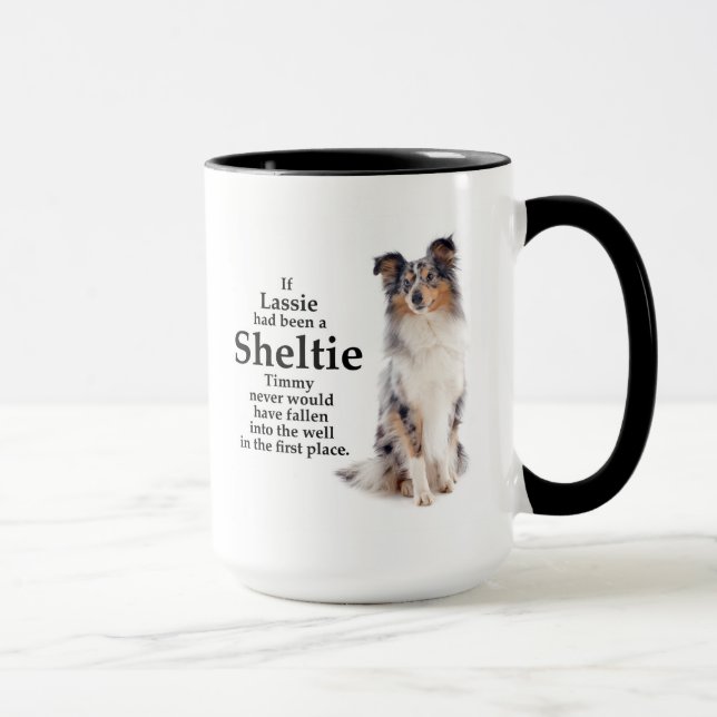 Timmy's Blue Merle Sheltie Mug (Right)