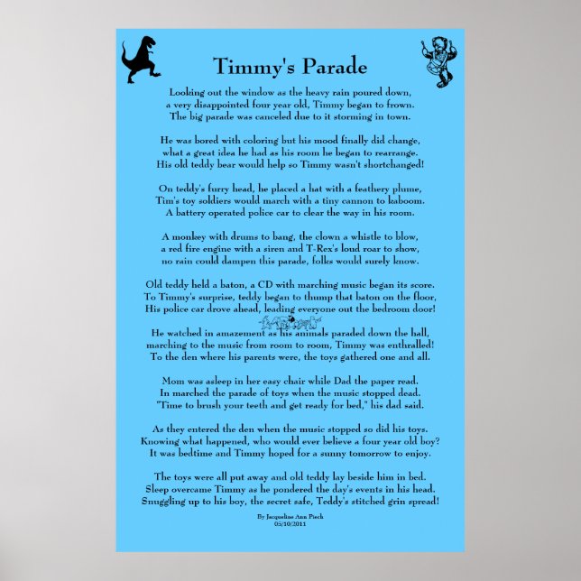 Timmy's Parade Children's Poster (Front)