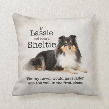 Timmy's Tri-color Sheltie Pillow by ForLoveofDogs at Zazzle