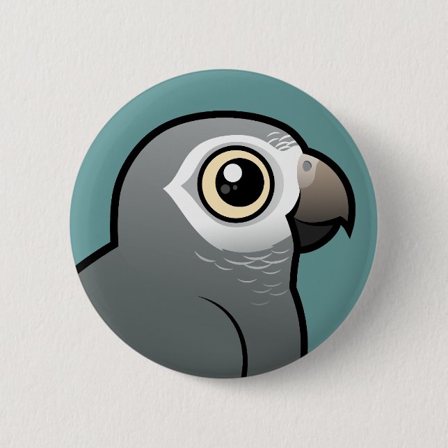 Timneh African Grey Parrot Pinback Button (Front)