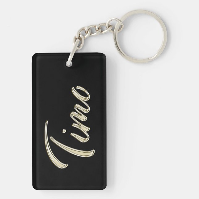 Timo Name whitegold key trailer Keychain (Back)