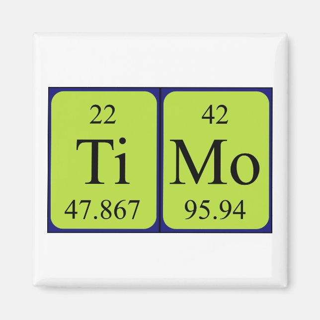 Timo periodic table name magnet (Front)