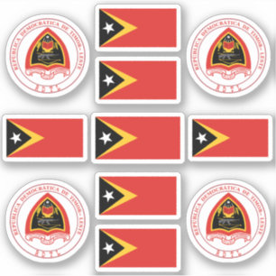 Timorese national symbols / coat of arms and flag sticker