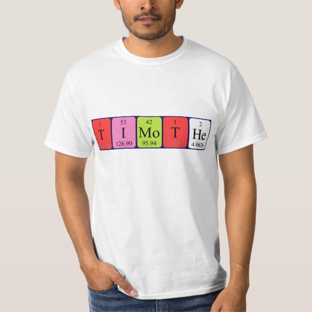 Timothe periodic table name shirt (Front)