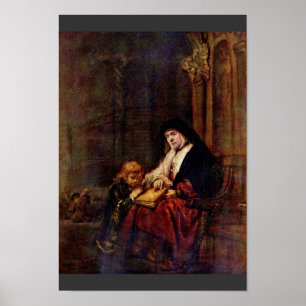 Timothy And His Grandmother By Rembrandt Harmensz. Poster