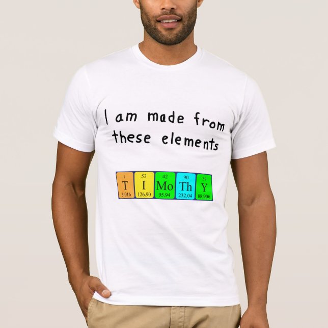 Timothy periodic table name shirt (Front)