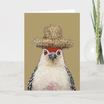 Timothy The Woodpecker Card by vickisawyer at Zazzle