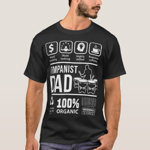 Timpani Funny Multi Tasking DAD graphic theme T_Shirt