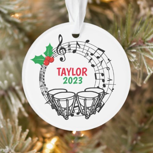 Timpani Marching Band Christmas Ornament