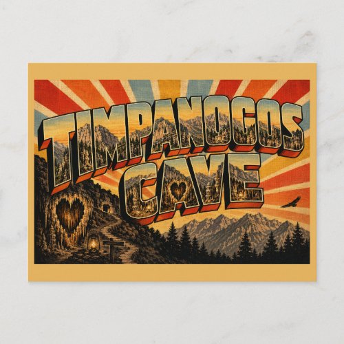Timpanogos Cave Utah Heart Stalactite Art Postcard