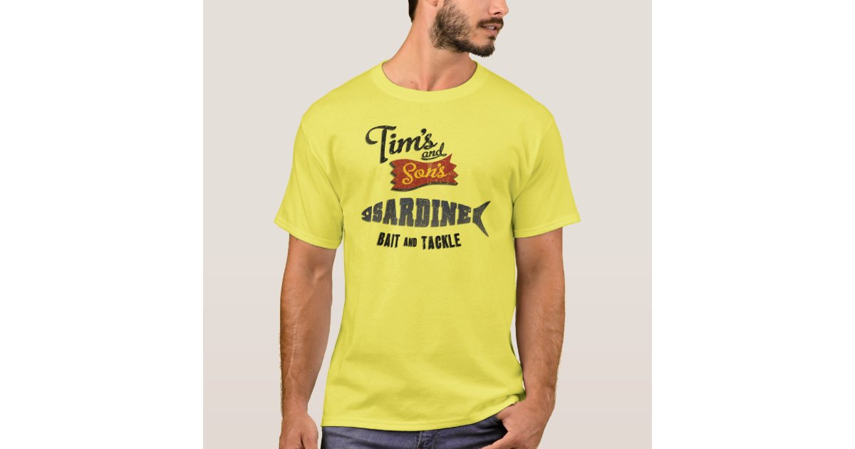 Tim's and Son's Sardine, Bait and Tackle Shop TShirt Zazzle