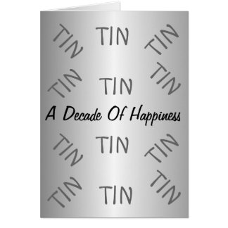 Tin 10th Wedding Anniversary Card