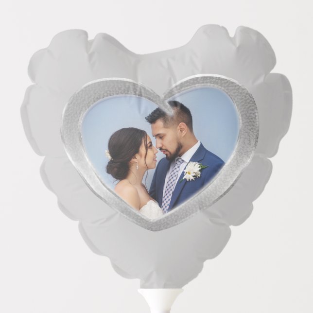Tin 10th wedding anniversary custom photo heart balloon (Front)