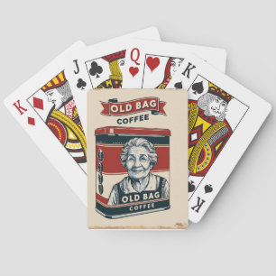 Tin Advertising Sign For Old Bag Coffee Poker Cards