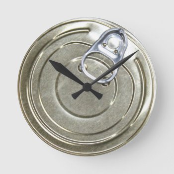 Tin Can Lid Novelty Round Clock by Ricaso_Ireland at Zazzle