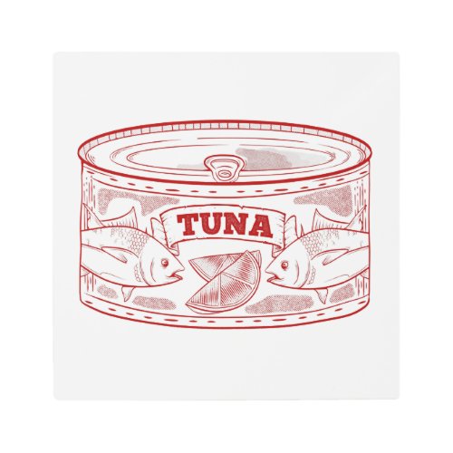 Tin can of tuna metal print