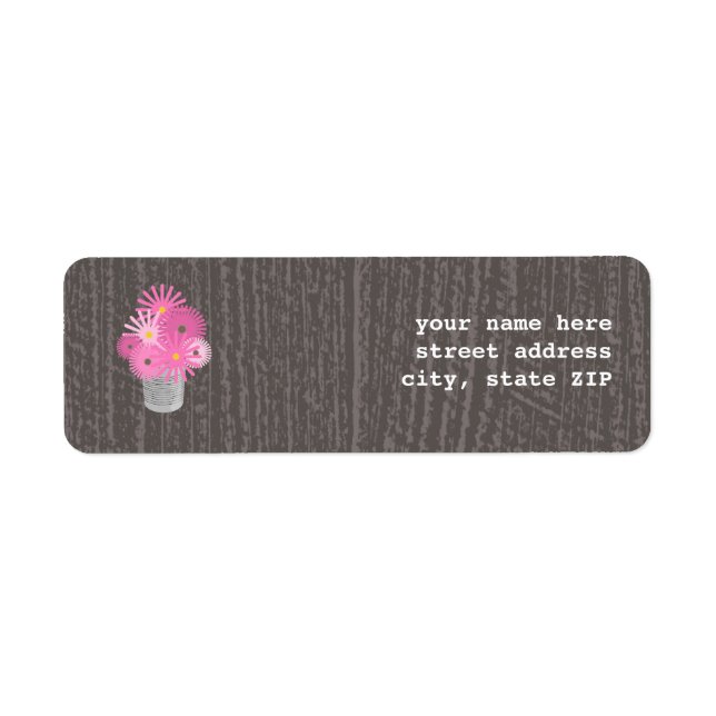 Tin Can Of Wildflowers Valentine's Address Label (Front)