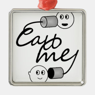 Tin Can Phone Call Me Metal Ornament