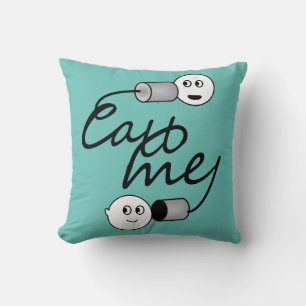 Tin Can Phone Call Me  Throw Pillow