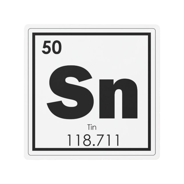 Tin chemical element symbol chemistry formula geek metal print (Front)