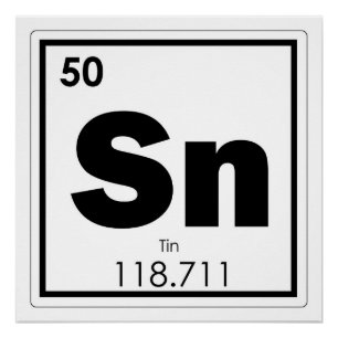 Tin chemical element symbol chemistry formula geek poster
