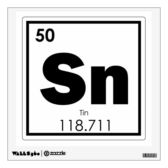 Tin chemical element symbol chemistry formula geek wall sticker (Front)