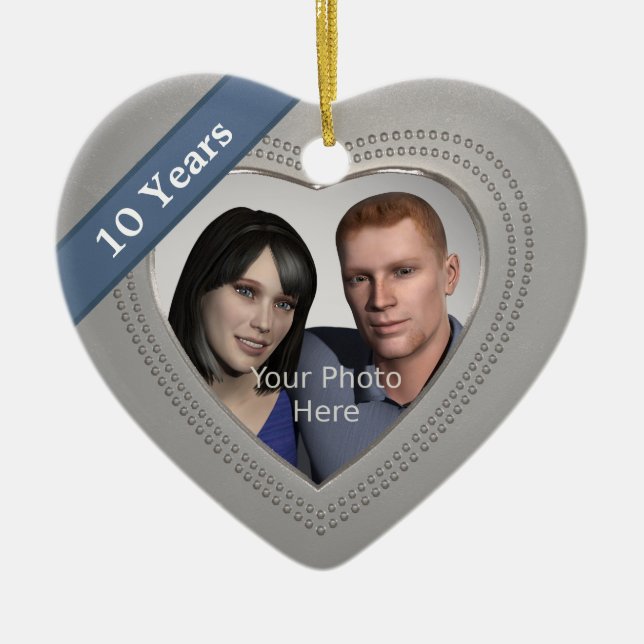 Tin Effect 10th Anniversary: Add a Photo Ceramic Ornament (Front)