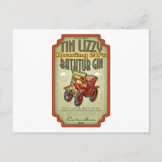 Tin Lizzy Bathtub Gin Postcard
