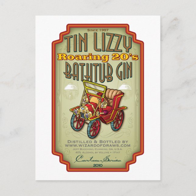 Tin Lizzy Bathtub Gin Postcard (Front)
