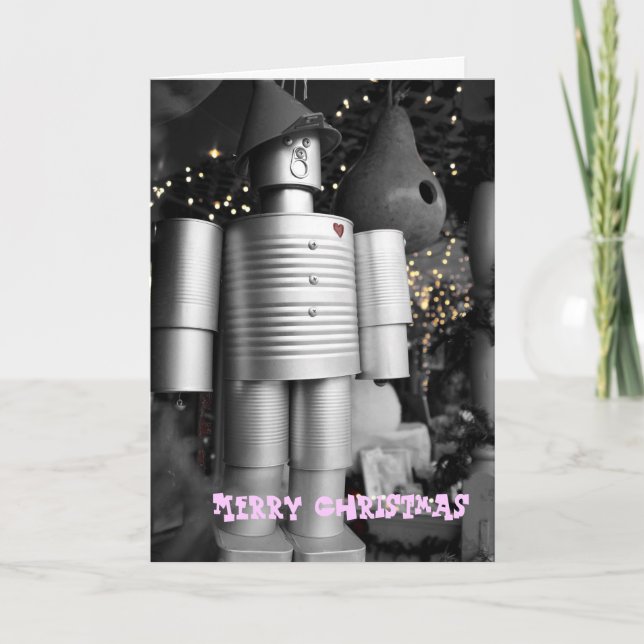 Tin Man at Christmas Greeting Card (Front)