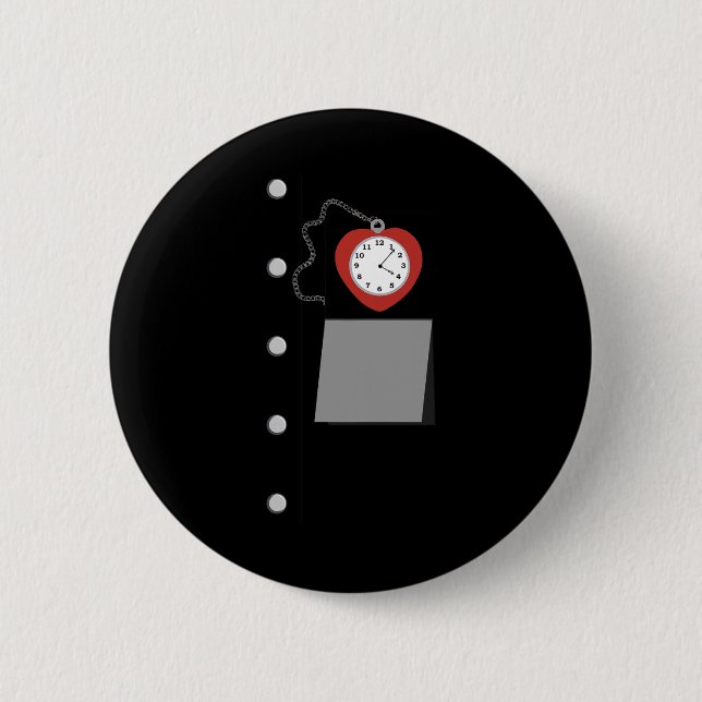 Tin Man Costume Halloween Wizard Of Oz Tinman Vint Button (Front)