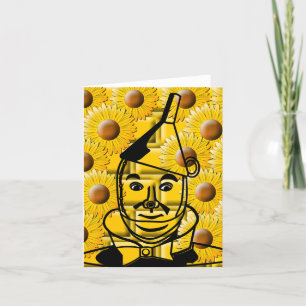 Tin Man In Yellow - Small - 4" x 5.6" - Vertical Letterpress Thank You Card