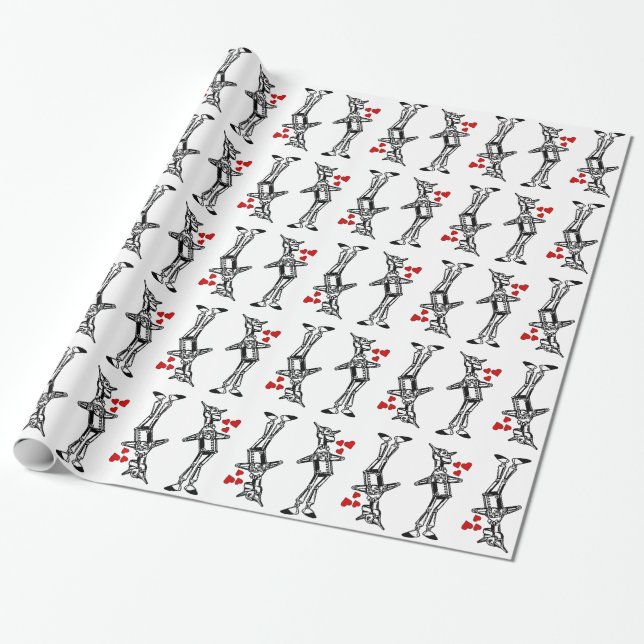 Tin Man Love Wizard of Oz Heart Classic present Wrapping Paper (Unrolled)