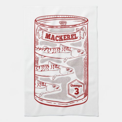 Tin of mackeral  kitchen towel