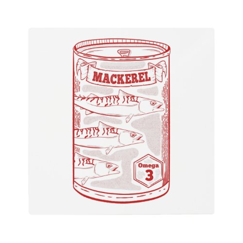 Tin of mackeral  metal print