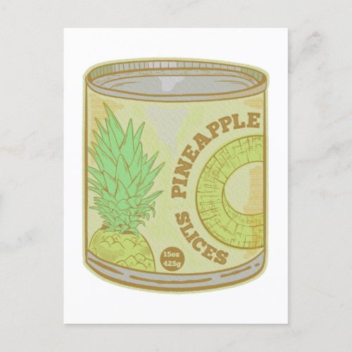 Tin of pineapple retro poster postcard