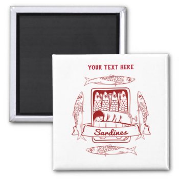 Tin Of Sardines Magnet by earlykirky at Zazzle