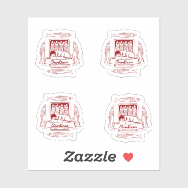 Tin of sardines pop art sticker (Sheet)