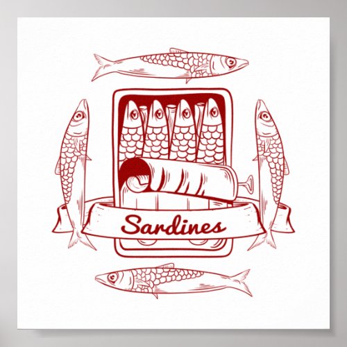 Tin of sardines poster