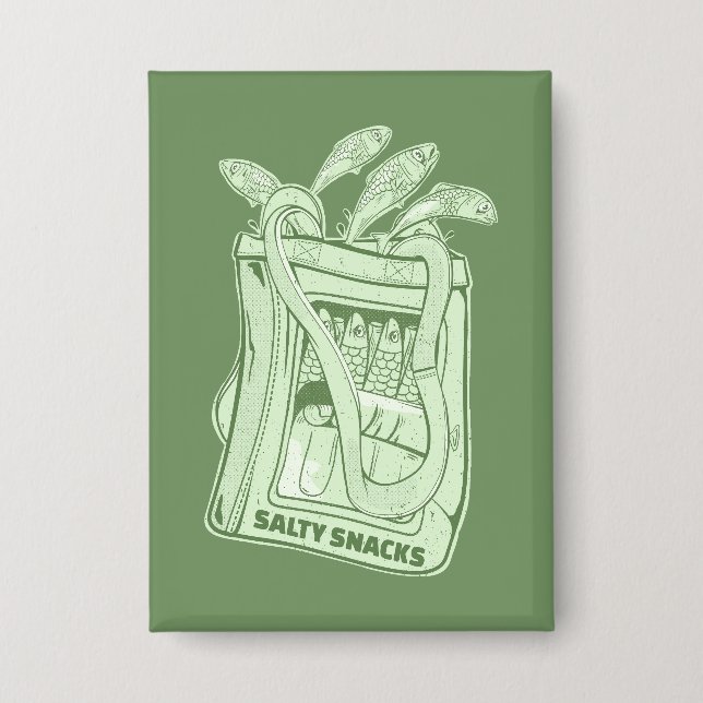 Tin of sardines salty snack button (Front)