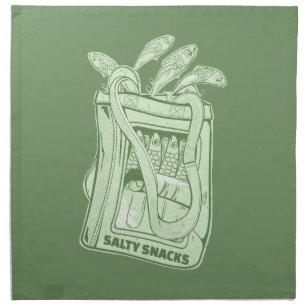 Tin of sardines salty snack cloth napkin