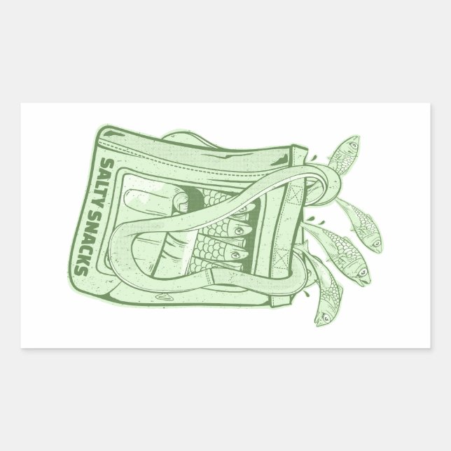 Tin of sardines salty snack rectangular sticker (Front)