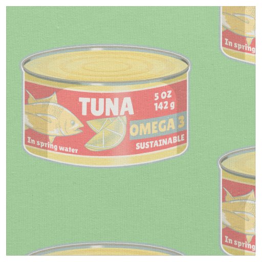 Tin of tuna canned fish retro fabric